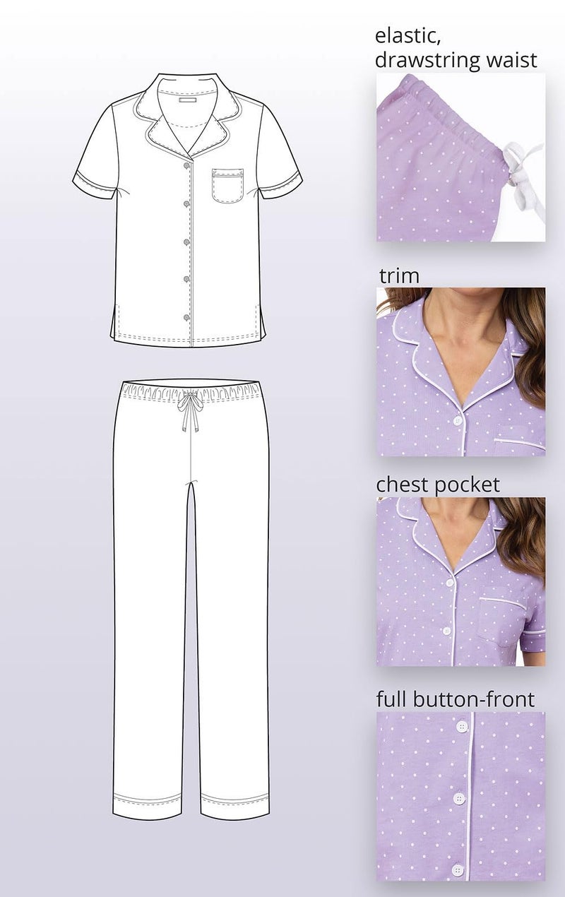 PajamaGram Womens PJs Sets - Womens Pajamas, Lavender, MD - Image 5